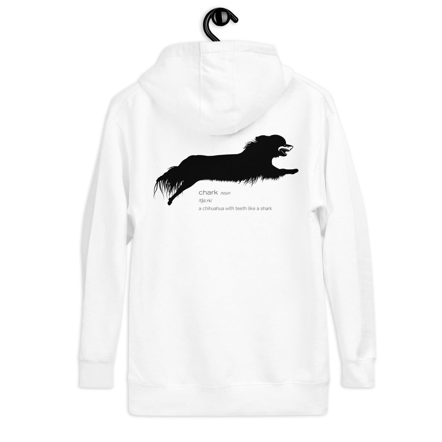 Chihuahua + Shark = Chark - Unisex Hoodie - White / Light Grey - Chimigos