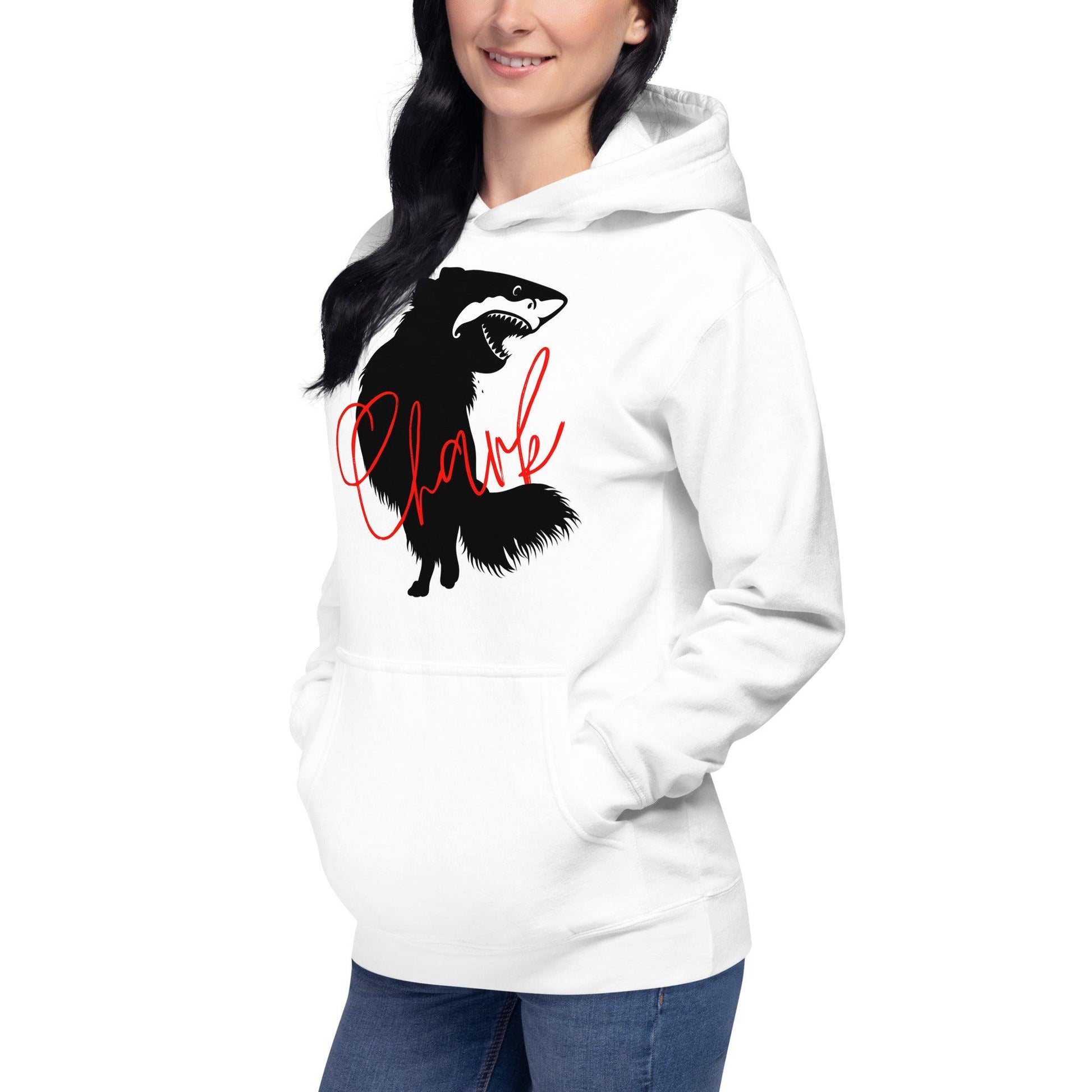 Chihuahua + Shark = Chark - Unisex Hoodie - White / Light Grey - Chimigos