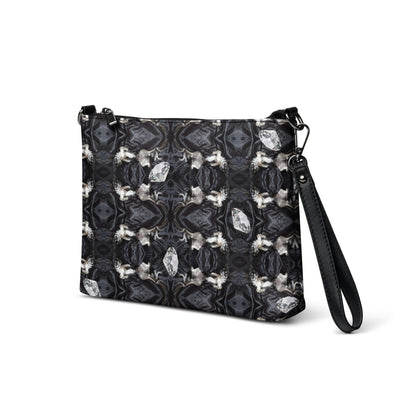 Chihuahuas and Diamonds - Black and White Art Deco Crossbody Handbag - Chimigos