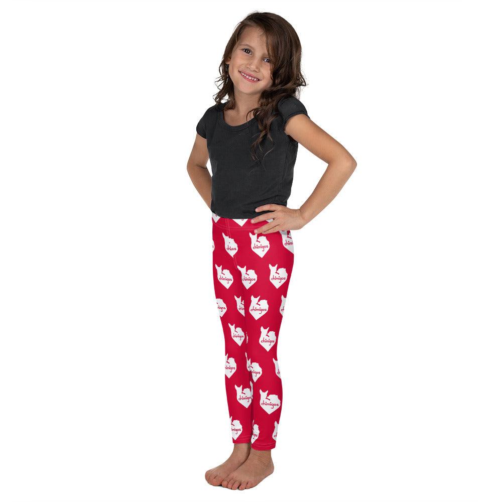 Chimigos chihuahua love heart logo print girls leggings in cerise pink and white. Chi + Amigos = Chimigos. For the love of chihuahuas. See more at chimigos.com