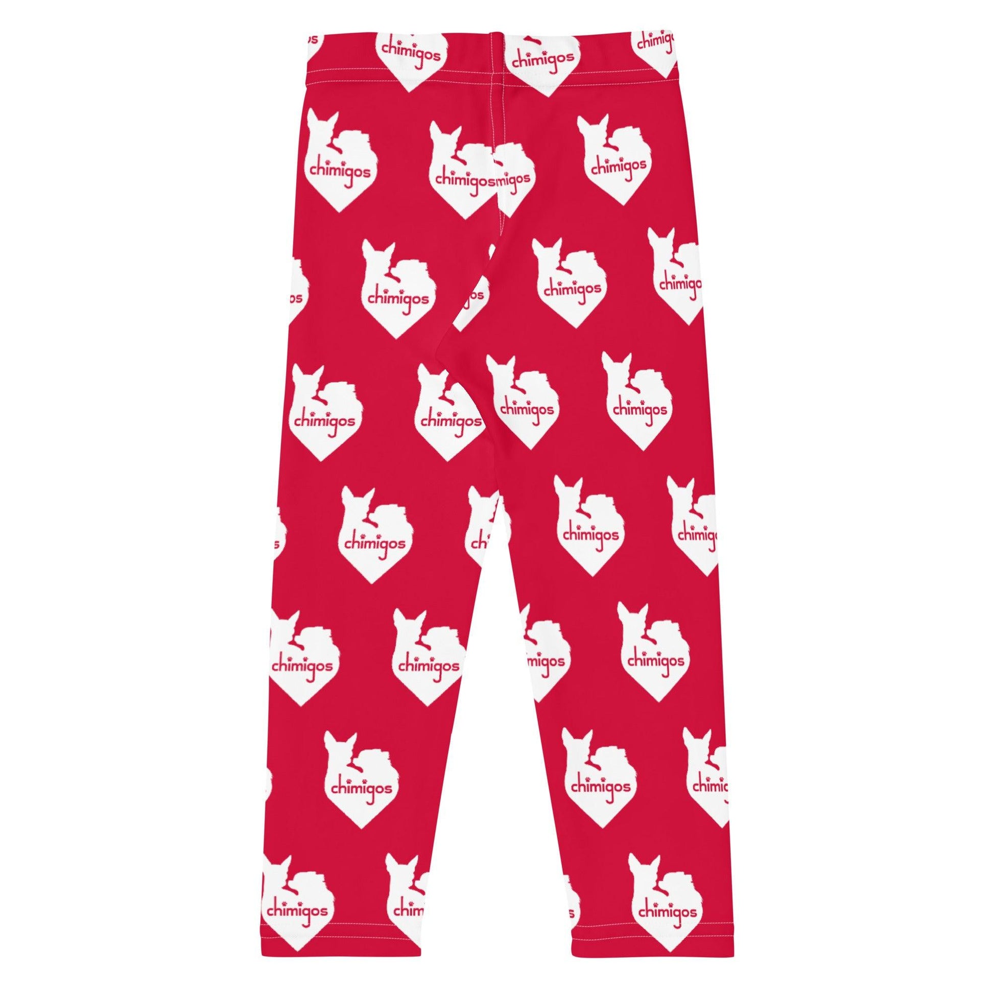 Chimigos chihuahua love heart logo print girls leggings in cerise pink and white. Chi + Amigos = Chimigos. For the love of chihuahuas. See more at chimigos.com
