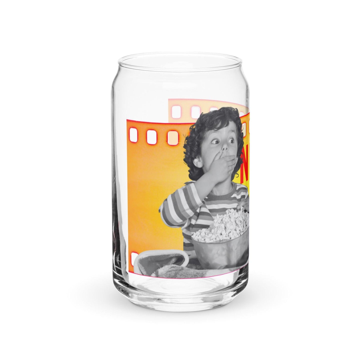 What's better than a Saturday night at home doing Netflix and Chill? Netflix and CHI! If your best Netflix and Chill sofa buddy is a little chihuahua, this adorable Netflix and Chi tumbler is for you. Or a brilliant gift for chihuahua parents. Unusual can-shaped glass tumbler featuring a boy and his chihuahua pal watching a scary movie together, with the words "Netflix and Chi". Generous volume of just under a pint, making it a versatile tumbler for sodas, cocktails, juice, water, beer...