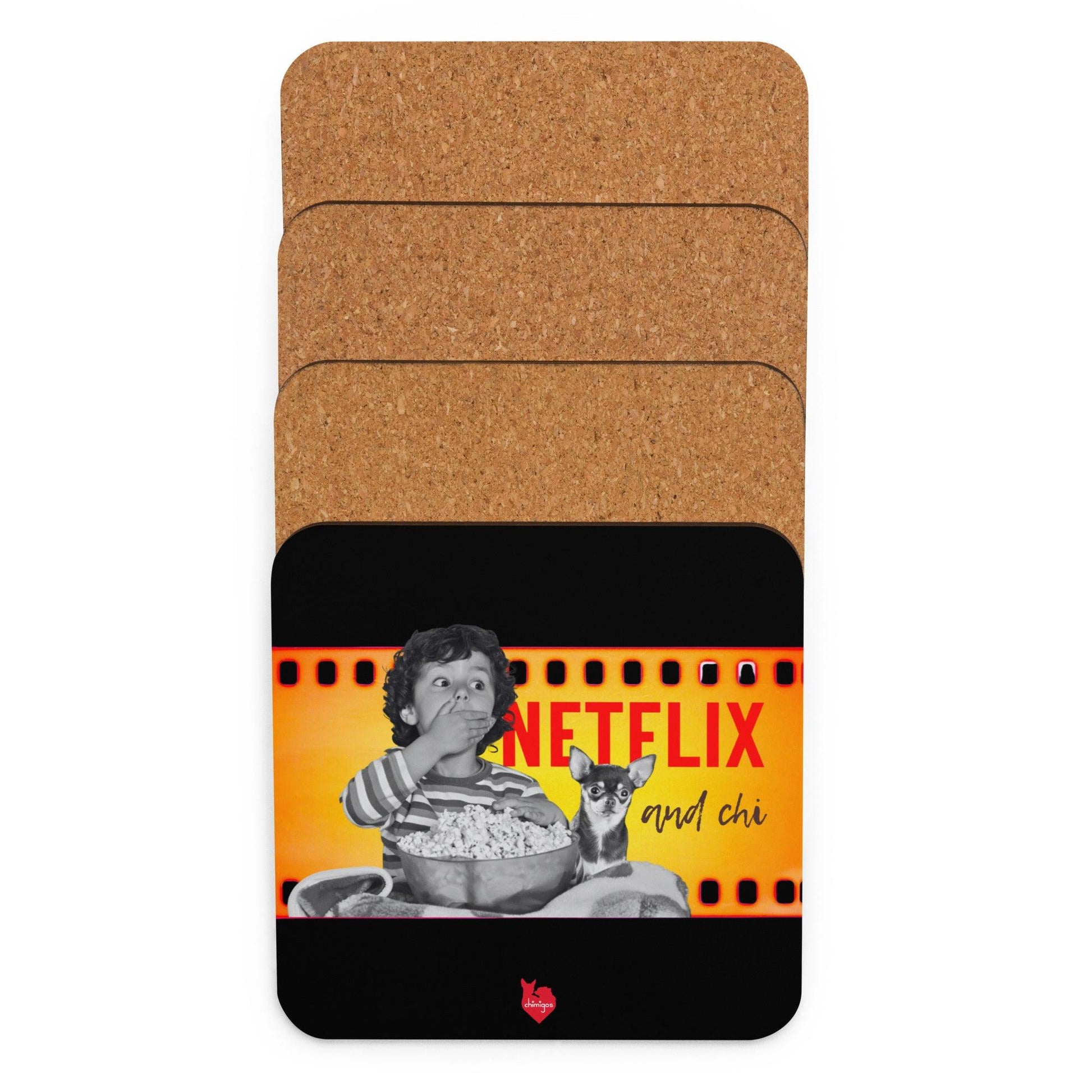What's better than a Saturday night at home doing Netflix and Chill? Netflix and CHI! If your best Netflix and Chill sofa buddy is a little chihuahua, then this adorable Netflix and Chi coaster is meant for you. Or a brilliant gift for friends and family who are chihuahua parents. Why not check out our Netflix and Chi cups and glasses, and many more products to complete your chihuahua-themed home cinema ambience? Designed by Renate Kriegler for Chimigos.