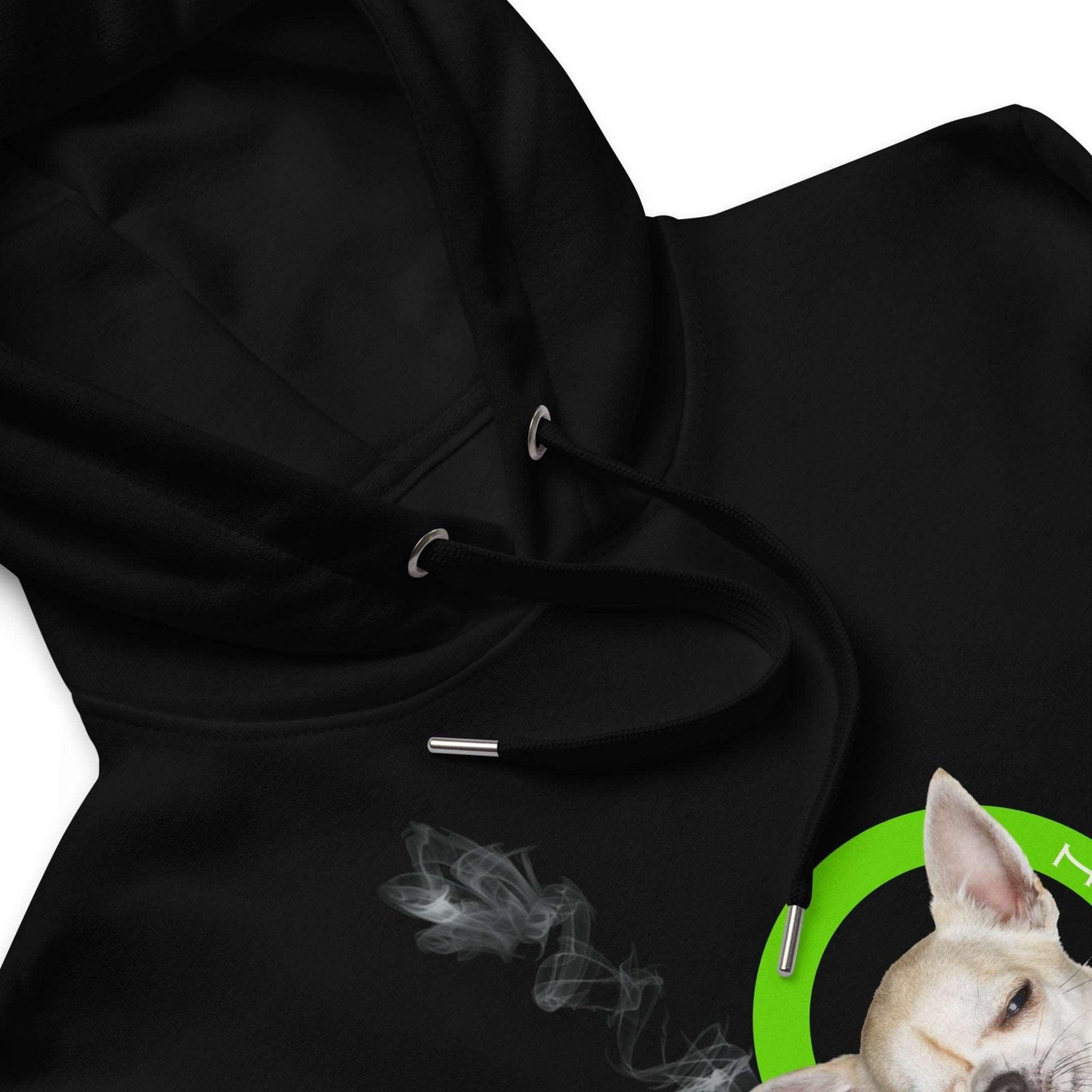 Yo Chill Bruh - very chill chihuahua smoking a cigarette - cool chihuahua meme - funny! Black premium eco hoodie.